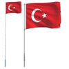 vidaXL Drapeau de la Turquie et m&acirc;t 5,5 m Aluminium