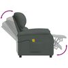 vidaXL Fauteuil de massage Gris fonc&eacute; Tissu