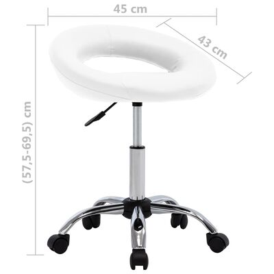 vidaXL Chaise pivotante de salle à manger Blanc Similicuir