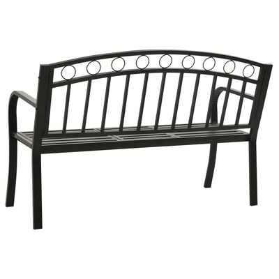 vidaXL Banc de jardin avec table Noir 120 cm Acier