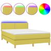 vidaXL Sommier &agrave; lattes de lit avec matelas LED Vert 140x190 cm Tissu
