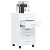 vidaXL Armoire &agrave; tiroirs avec roulettes Blanc brillant Bois ing&eacute;nierie