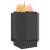 vidaXL Foyer sans fumée Noir 38 x 38 x 51 cm Acier