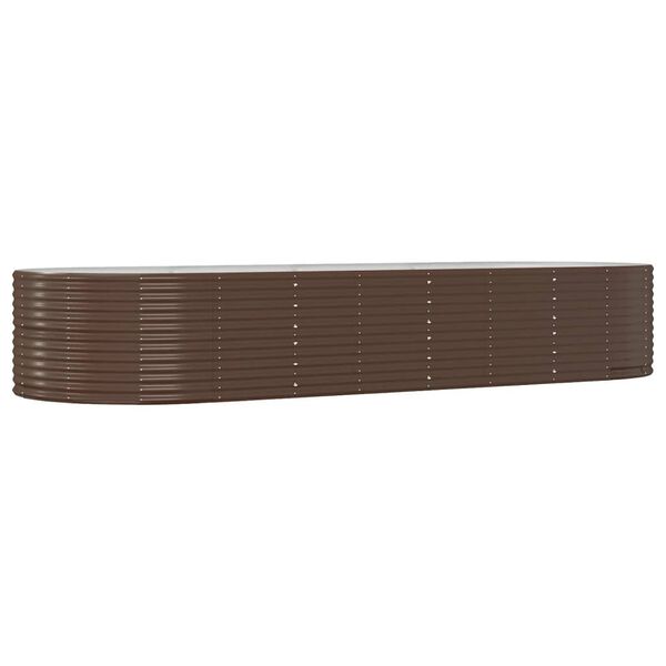 vidaXL Lit sur&eacute;lev&eacute; de jardin Marron Acier galvanis&eacute;