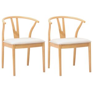 vidaXL Chaise de salle &agrave; manger 2 pcs Naturel et clair