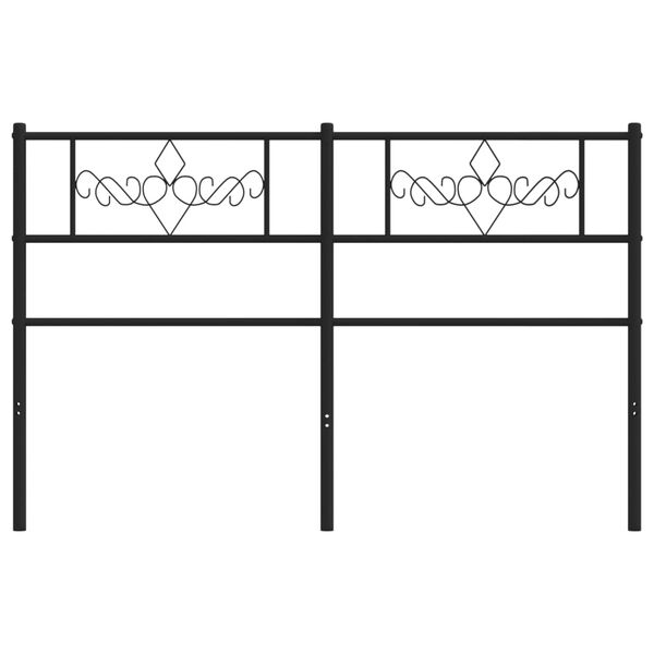 vidaXL T&ecirc;te de lit de remplacement m&eacute;tal noir 140 cm