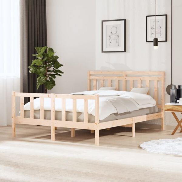 vidaXL Cadre de lit sans matelas bois massif