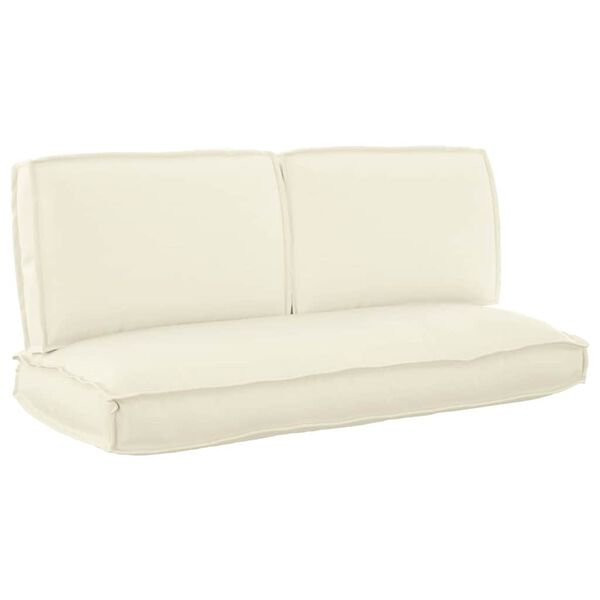 vidaXL Set de coussins de palette 3 pcs Cr&egrave;me 120 x 60 x 12 cm