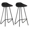 vidaXL Tabourets de bar lot de 2 noir cuir v&eacute;ritable