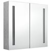 vidaXL Armoire de salle de bain &agrave; miroir LED Gris b&eacute;ton 62x14x60 cm