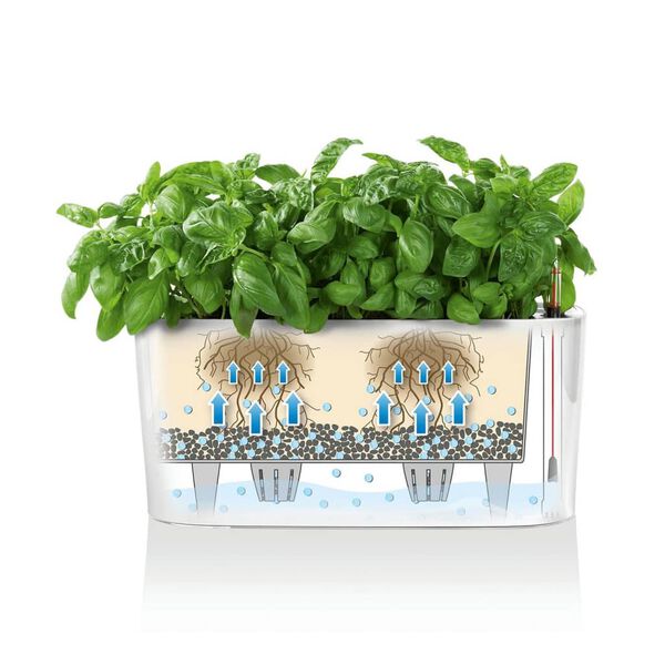 LECHUZA Jardini&egrave;re DELTA 10 ALL-IN-ONE Charbon m&eacute;tallique