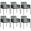 vidaXL Ensemble &agrave; manger de jardin coussins 7 pcs noir rotin et acier