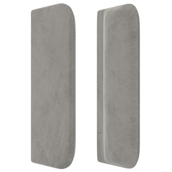 vidaXL T&ecirc;te de lit avec oreilles Gris clair 203x16x78/88 cm Velours