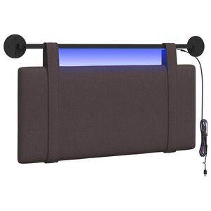 vidaXL T&ecirc;te de lit suspendue Marron fonc&eacute; Tissu