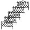 ProGarden Cl&ocirc;ture de jardin d&eacute;corative 5 pcs PP Noir 48x34 cm