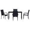 vidaXL Ensemble de salle &agrave; manger pour jardin 5 pcs Noir