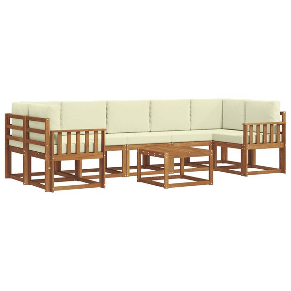 vidaXL Ensemble de canap&eacute;s d'ext&eacute;rieur 8 pcs Naturel et Cr&egrave;me