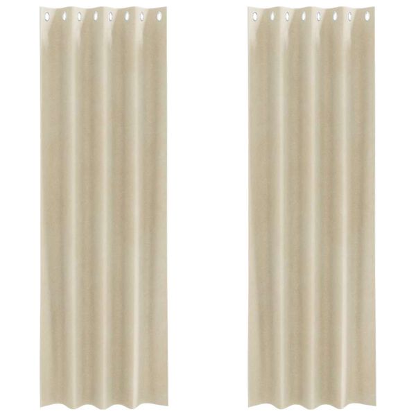 vidaXL Rideaux occultants 2 pcs Cr&egrave;me 140 x 260 cm Velours