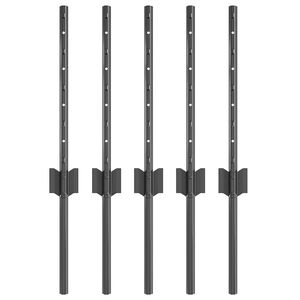 vidaXL Poteau de cl&ocirc;ture ench&acirc;ss&eacute; 5 pc Gris 80 cm