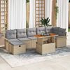 vidaXL Ensemble de canap&eacute; de jardin 8 pcs Beige polyrotin