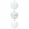 vidaXL Ensemble de Boules de No&euml;l XXL 3 pc Blanc &Oslash; 25 cm Plastique LED