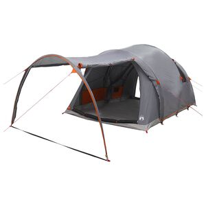 vidaXL Tente tunnel avec toit Gris et orange 370 x 275 x 210 cm