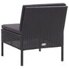 vidaXL Salon de jardin 3 pcs avec coussins R&eacute;sine tress&eacute;e Noir
