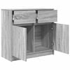 vidaXL Buffet avec tiroir sonoma gris 80x34x76 cm bois d'ing&eacute;nierie