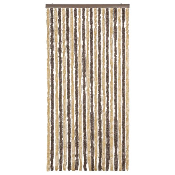 vidaXL Rideau anti-mouches marron fonc&eacute; et beige 90x200 cm chenille