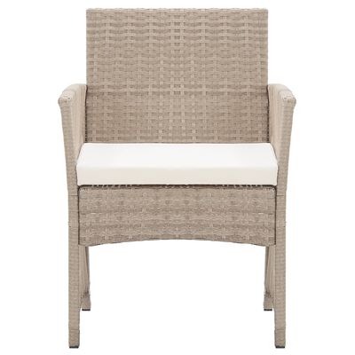 vidaXL Fauteuils de jardin avec coussins lot de 2 Beige Résine tressée