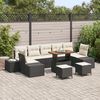 vidaXL Ensemble de canap&eacute; de jardin 10 pcs Noir Poly rotin
