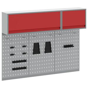 vidaXL Ensemble d'armoires &agrave; outils 5 pcs Rouge Acier enduit de poudre
