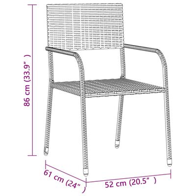 vidaXL Ensemble à manger d'extérieur 7 pcs Résine tressée Noir