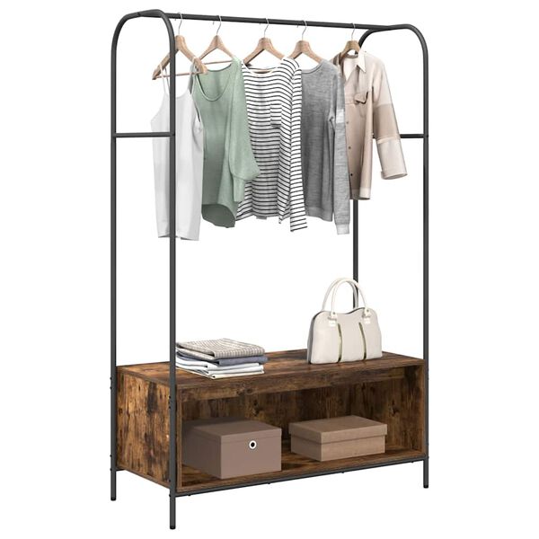 vidaXL Porte-vêtements Chêne brun 100 x 44 x 160 cm Bois d'ingénierie