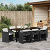 vidaXL Ensemble de salle &agrave; manger pour jardin 9 pcs Noir polyrotin