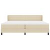 vidaXL Lit &agrave; ressorts avec matelas Cr&egrave;me 200 x 200 cm tissu