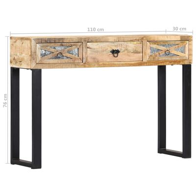 vidaXL Table console 110 x 30 x 76 cm Bois de manguier massif