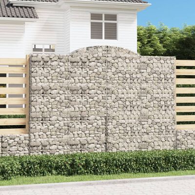 vidaXL Paniers à gabions arqués 5 pcs 300x30x220/240 cm fer galvanisé