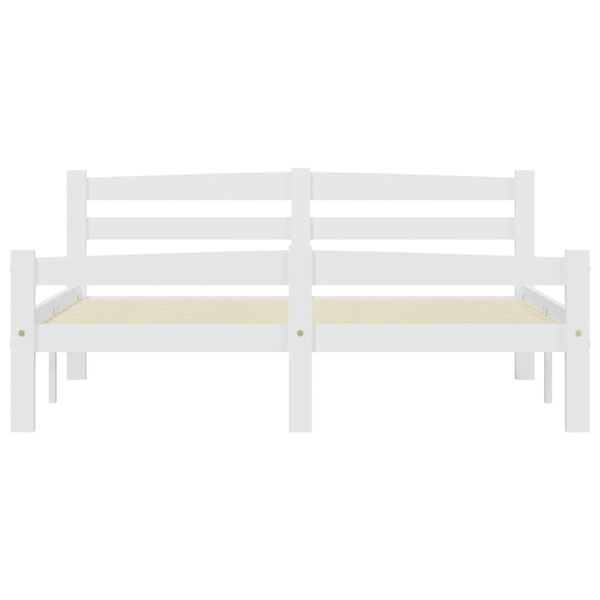 vidaXL Cadre de lit sans matelas blanc bois de pin massif 140x200 cm