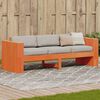 vidaXL Canap&eacute; de jardin 3 places cire marron bois de pin massif
