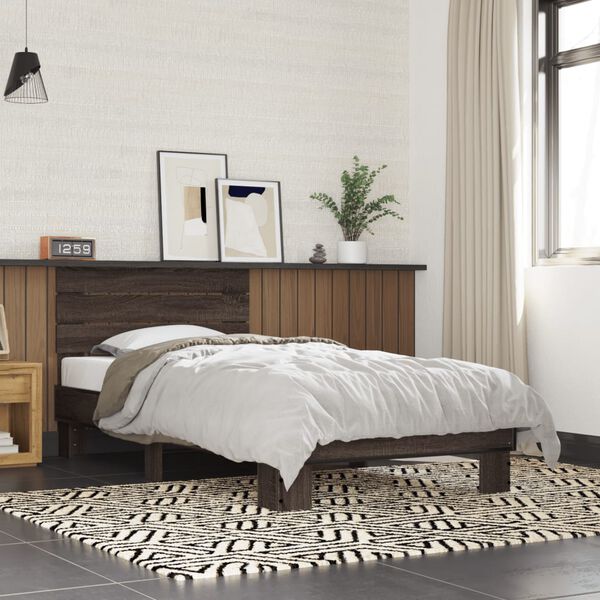 vidaXL Cadre de lit sans matelas ch&ecirc;ne marron 90x190 cm