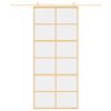 vidaXL Porte coulissante doré 90x205 cm verre ESG clair et aluminium