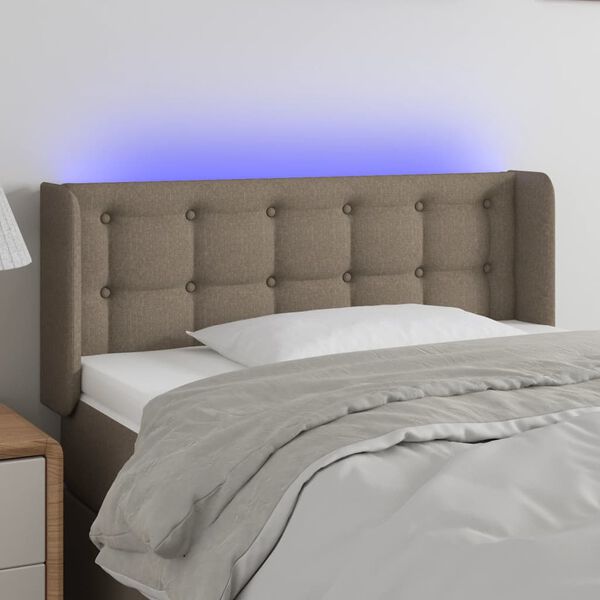 vidaXL T&ecirc;te de lit &agrave; LED Taupe 103x16x78/88 cm Tissu