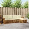 vidaXL Ensembles de canap&eacute;s avec coussin 5 pcs Naturel et Cr&egrave;me