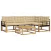 vidaXL Ensemble de canap&eacute;s d'ext&eacute;rieur 5 pc Blanc et Beige