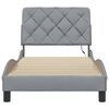 vidaXL Cadre de lit avec LED sans matelas gris clair 90x190 cm tissu
