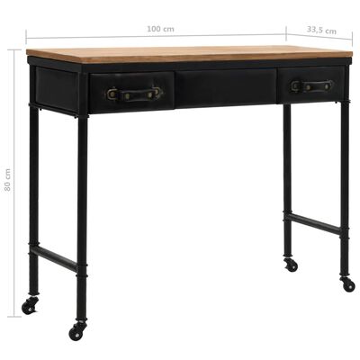 vidaXL Table console MDF et bois de sapin 100 x 33,5 x 80 cm