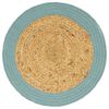 vidaXL Napperons 6 pcs Naturel et vert 38 cm Jute et coton