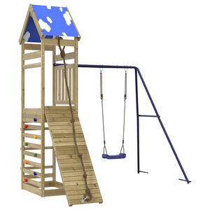 vidaXL Aire de jeux d'ext&eacute;rieur bois de pin impr&eacute;gn&eacute;
