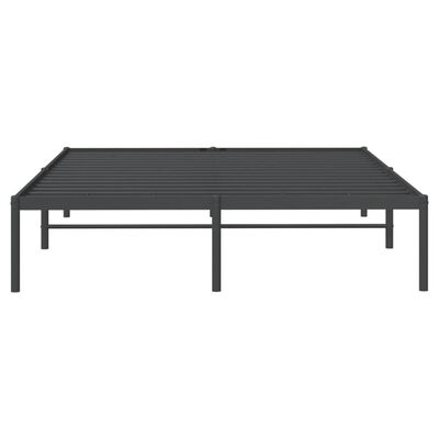 vidaXL Cadre de lit métal sans matelas noir 150x200 cm